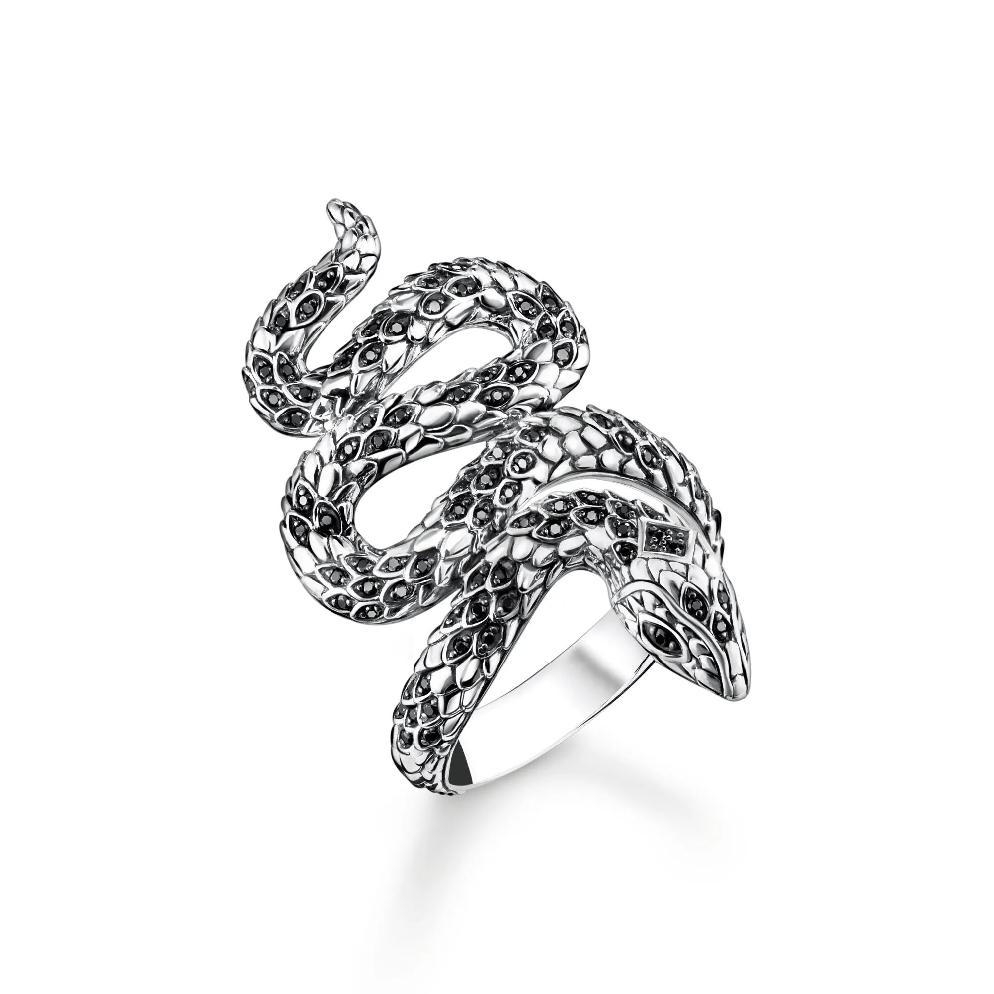 Thomas Sabo Jewellery Thomas Sabo Sterling Silver Blackened Snake Ring