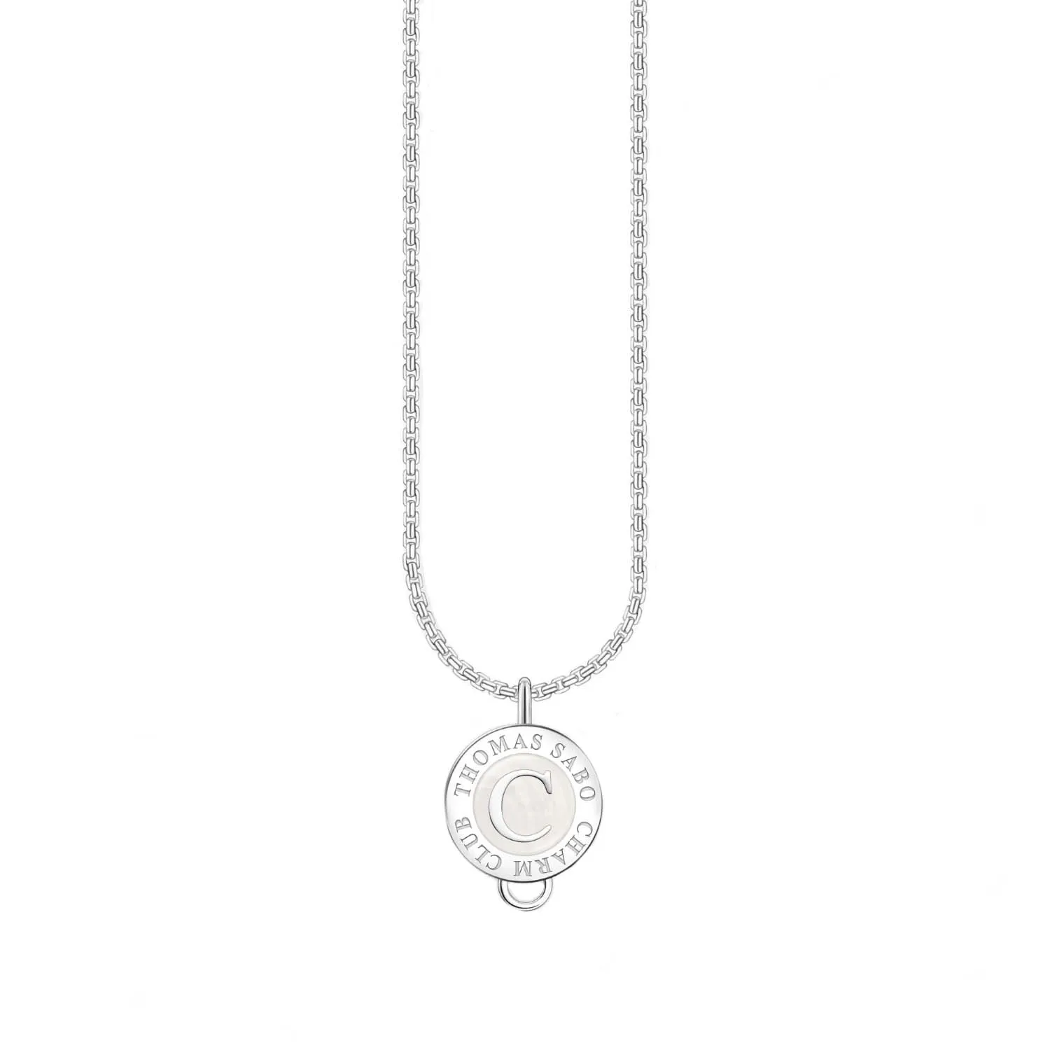 Thomas Sabo Jewellery Thomas Sabo Sterling Silver Charmista Member Charm Necklace with White Coin
