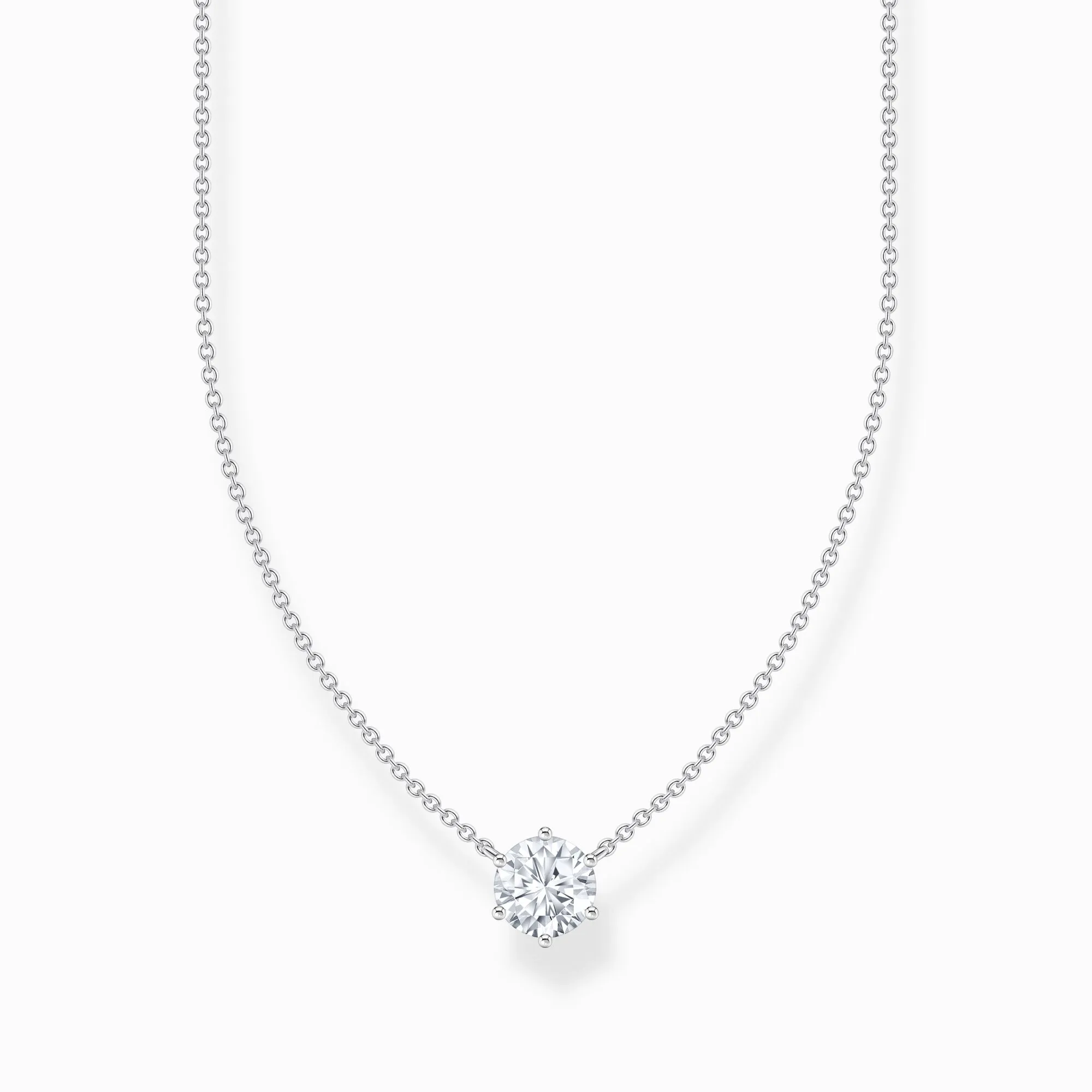 Thomas Sabo Jewellery Thomas Sabo Sterling Silver Circle White Zirconia Necklace