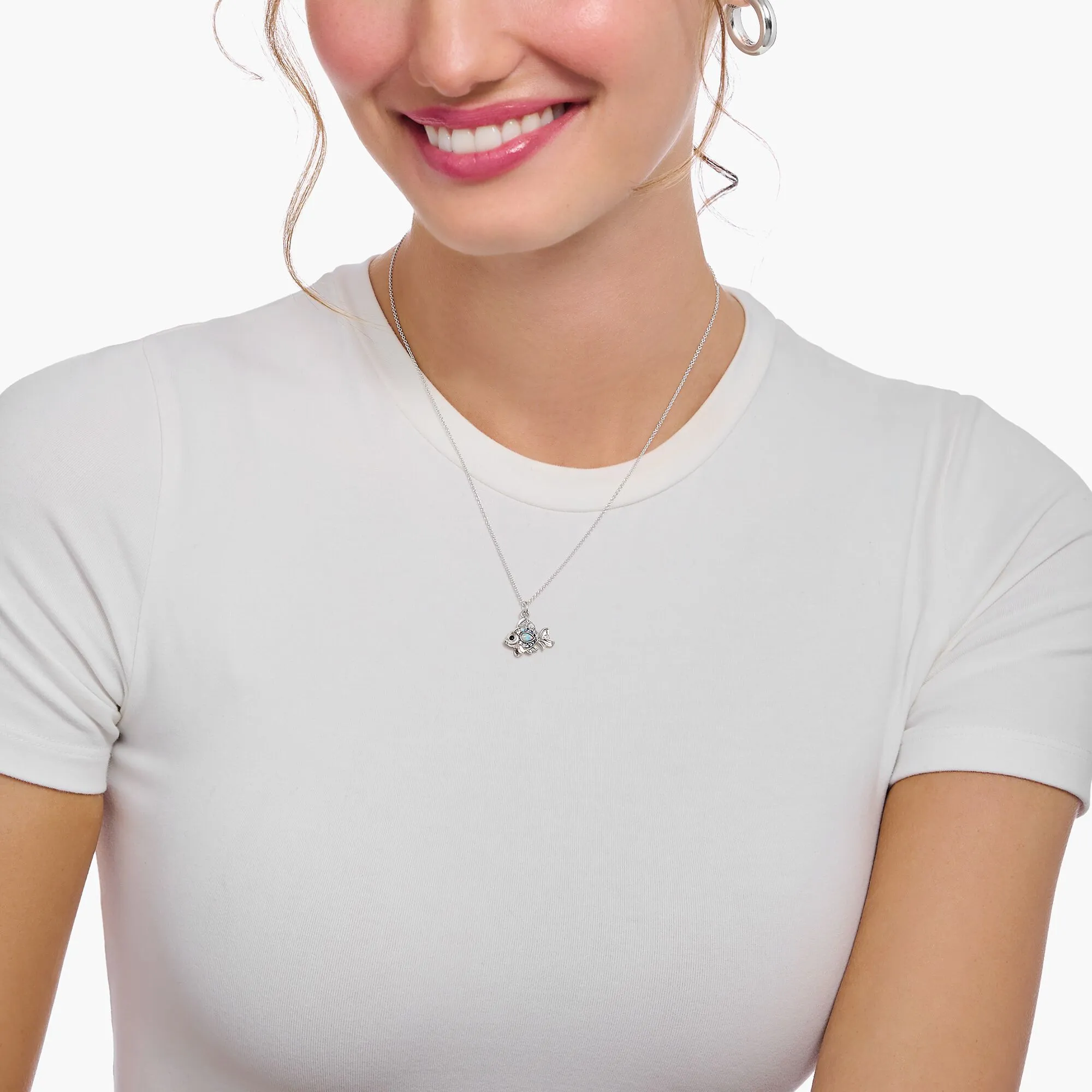 Thomas Sabo Jewellery Thomas Sabo Sterling Silver Fish Enamel Necklace