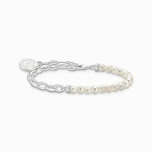 Thomas Sabo Jewellery Thomas Sabo Sterling Silver Pearl Charmista Member Charm Bracelet with White Coin