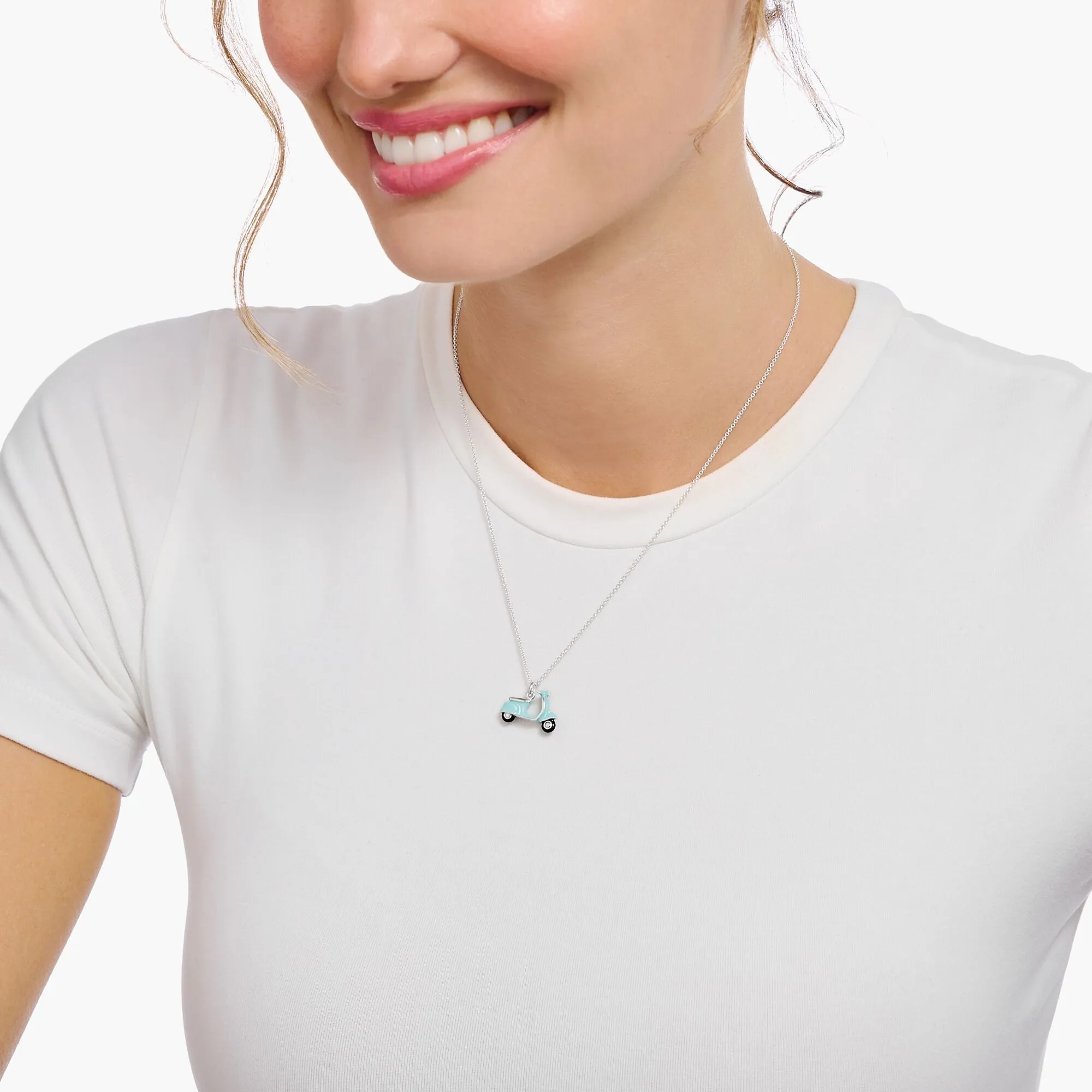 Thomas Sabo Jewellery Thomas Sabo Sterling Silver Scooter Enamel Necklace