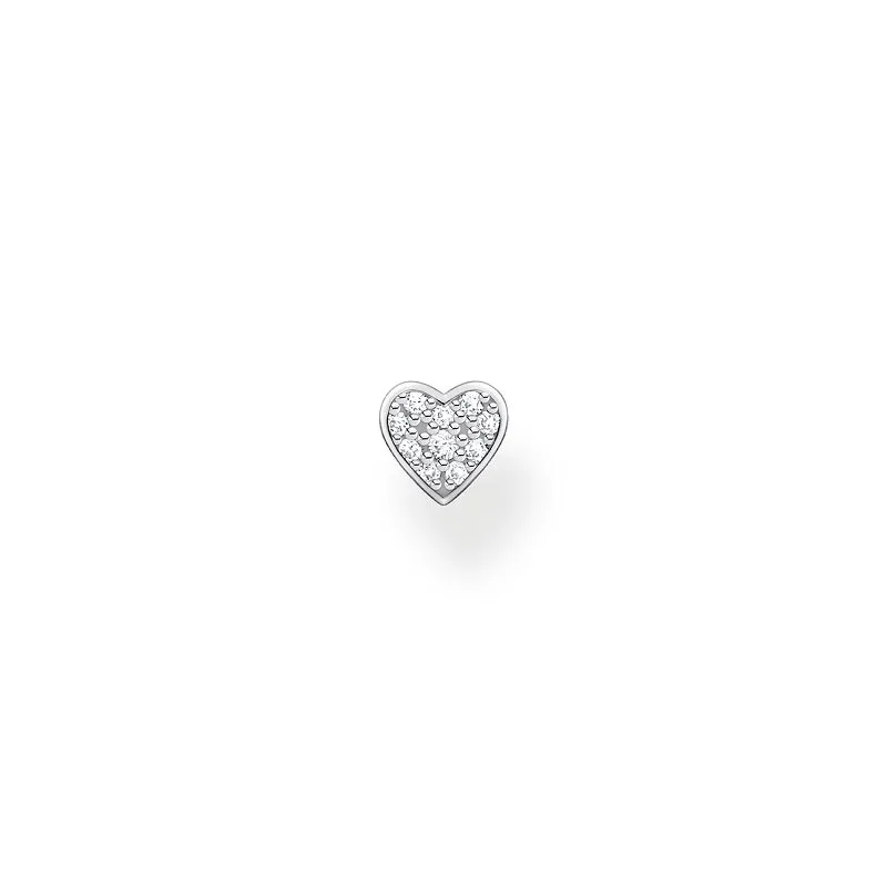 Thomas Sabo Jewellery Thomas Sabo Sterling Silver Sparkling Heart Single Stud Earring
