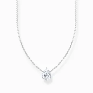 Thomas Sabo Jewellery Thomas Sabo Sterling Silver Teardrop White Zirconia Necklace