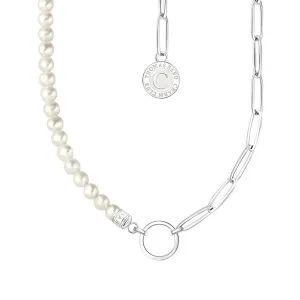 Thomas Sabo Jewellery Thomas Sabo Sterling Silver White Pearl Charmista Member Charm Necklace with Coin