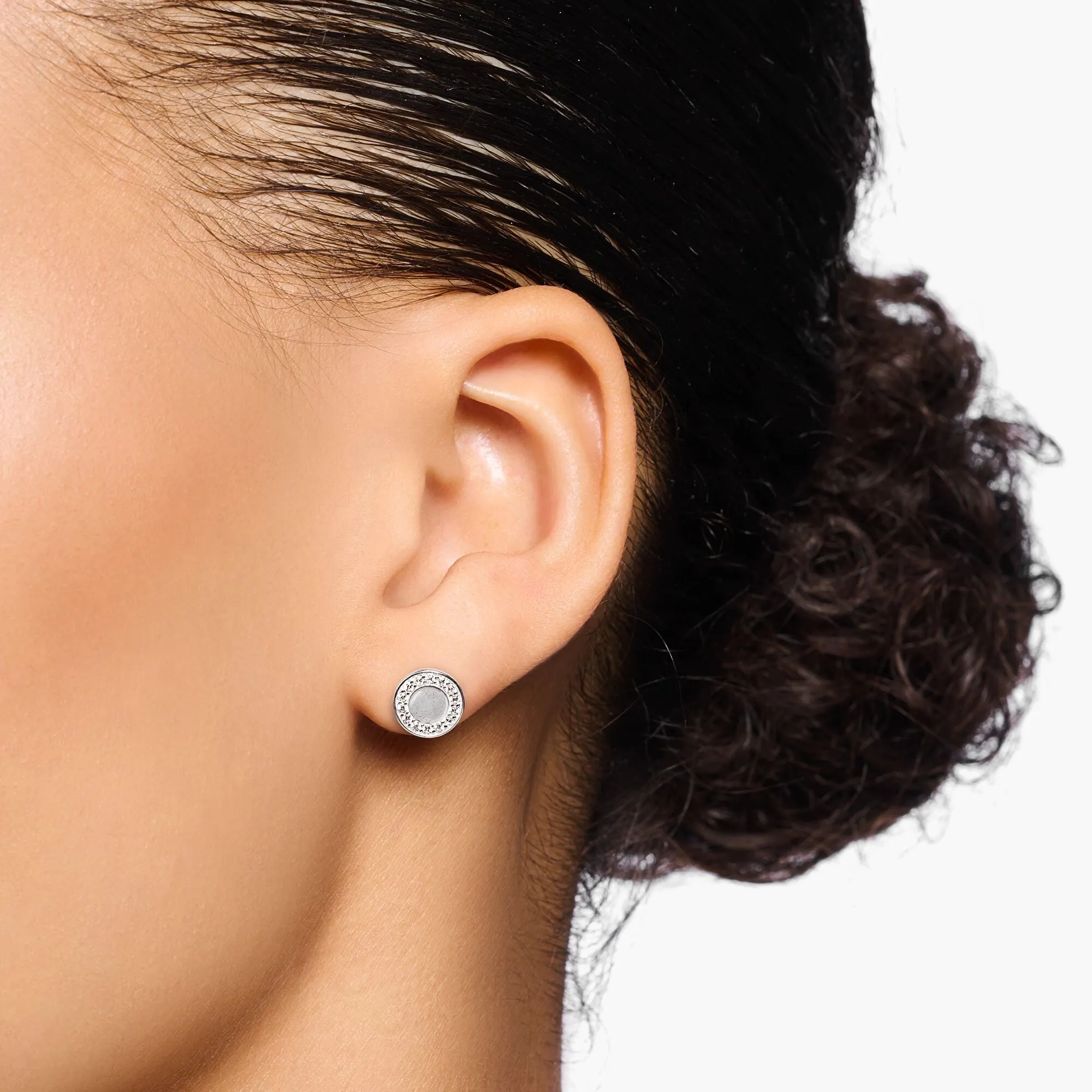 Thomas Sabo Jewellery Thomas Sabo Sterling Silver White Stones Round Stud Earrings