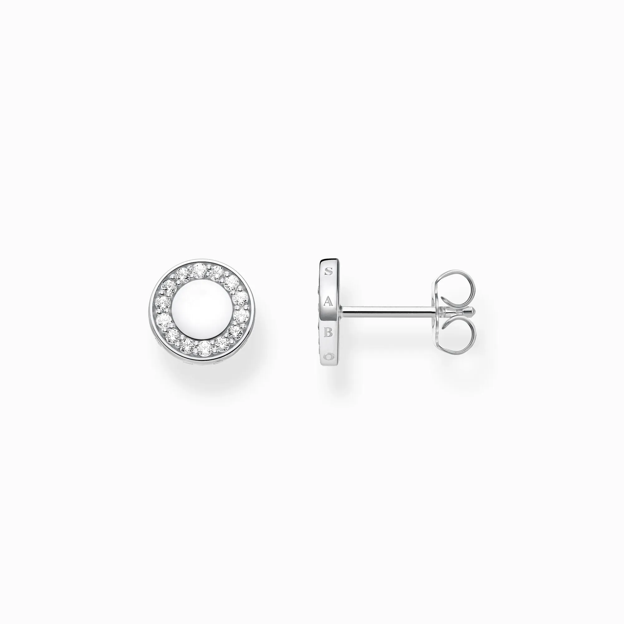 Thomas Sabo Jewellery Thomas Sabo Sterling Silver White Stones Round Stud Earrings