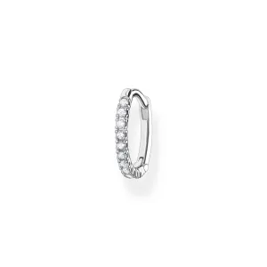 Thomas Sabo Silver Jewellery Sterling Silver Thomas Sabo Charm Club Zirconia Hoop Earring 13.5mm * 1 Earring Only*