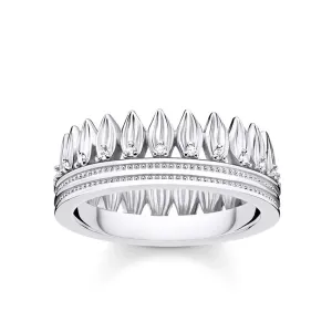 Thomas Sabo Silver Jewellery Sterling Silver Thomas Sabo Magic Garden Leaf Crown Ring