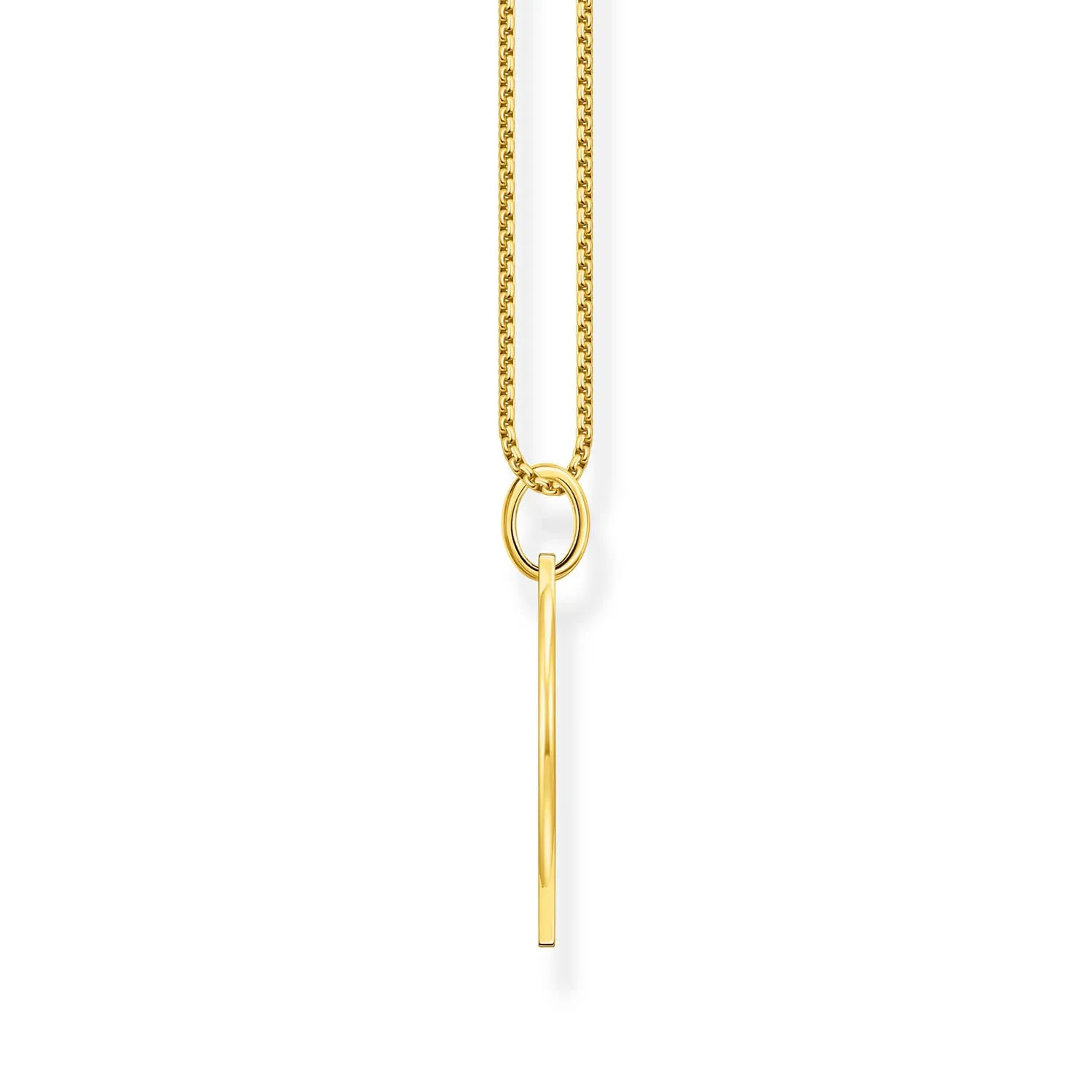 Thomas Sabo Silver Jewellery Thomas Sabo Engrav Gold Plated Sterling Silver Wide Tag CZ on 40-45cm Chain