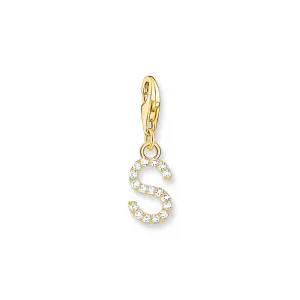 Thomas Sabo Silver Jewellery Thomas Sabo Gold Plated Sterling Silver Charmista Letter "S" Charm