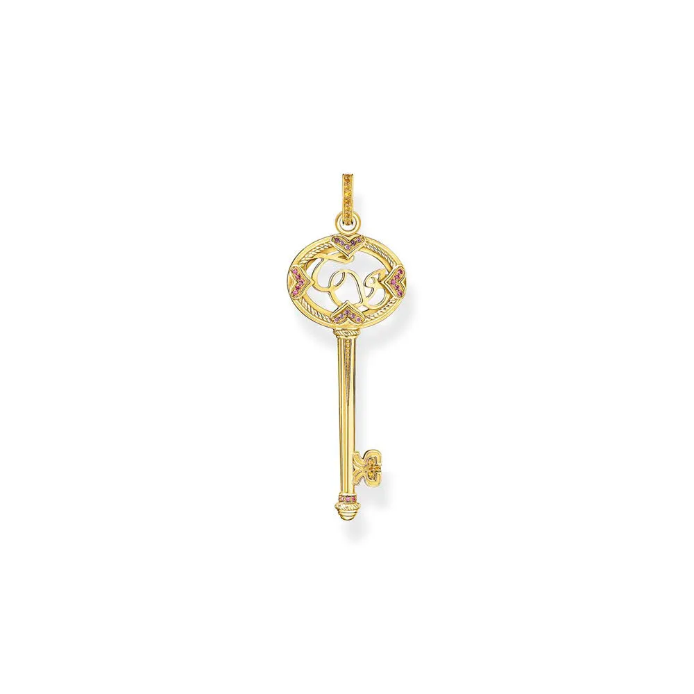 Thomas Sabo Silver Jewellery Thomas Sabo Gold Plated Sterling Silver Magic Garden Key Pendant