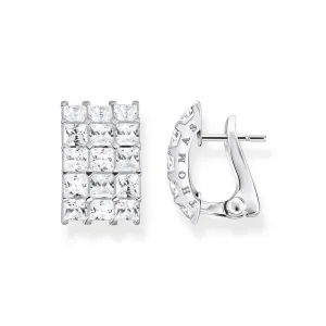 Thomas Sabo Silver Jewellery Thomas Sabo Heritage Sterling Silver CZ Curved Stud Earrings