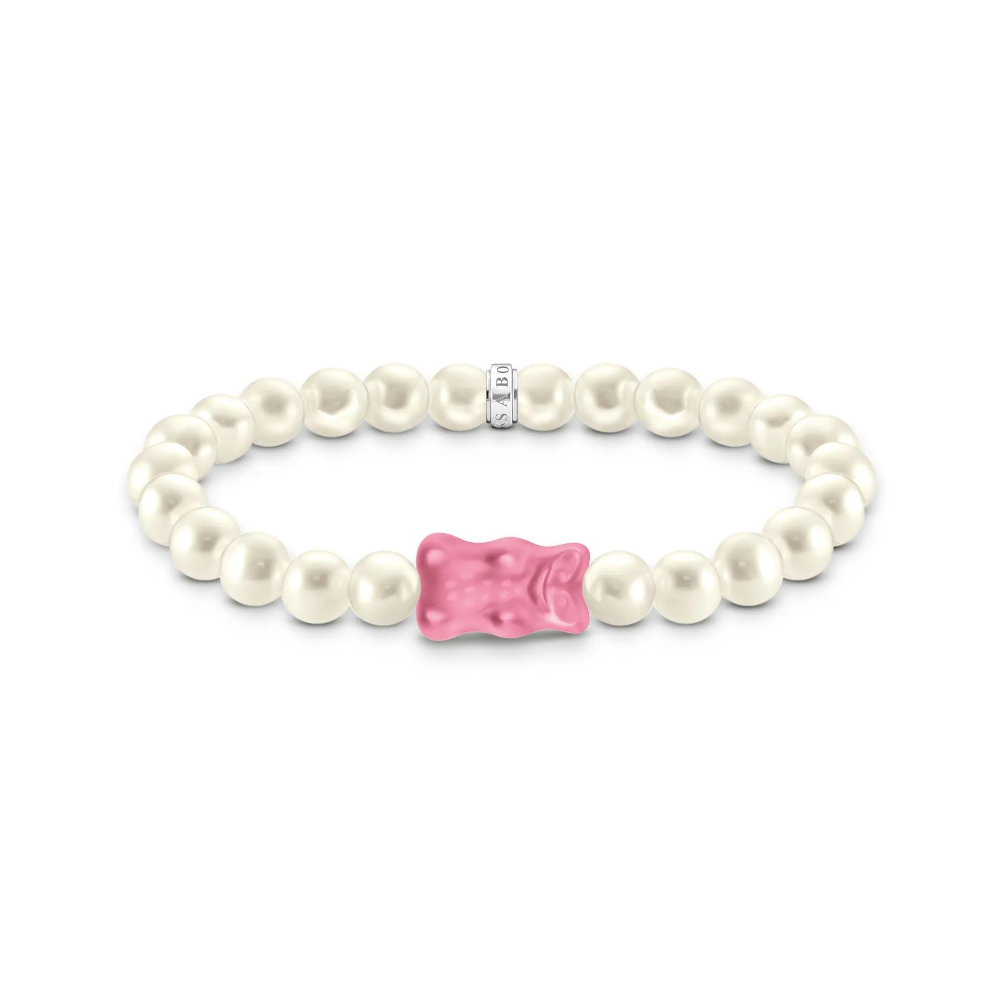 Thomas Sabo Womens Bracelets Pearl bracelet with pink Goldbear silver