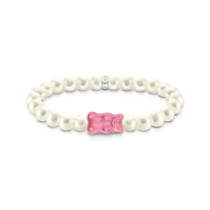 Thomas Sabo Womens Bracelets Pearl bracelet with pink Goldbear silver