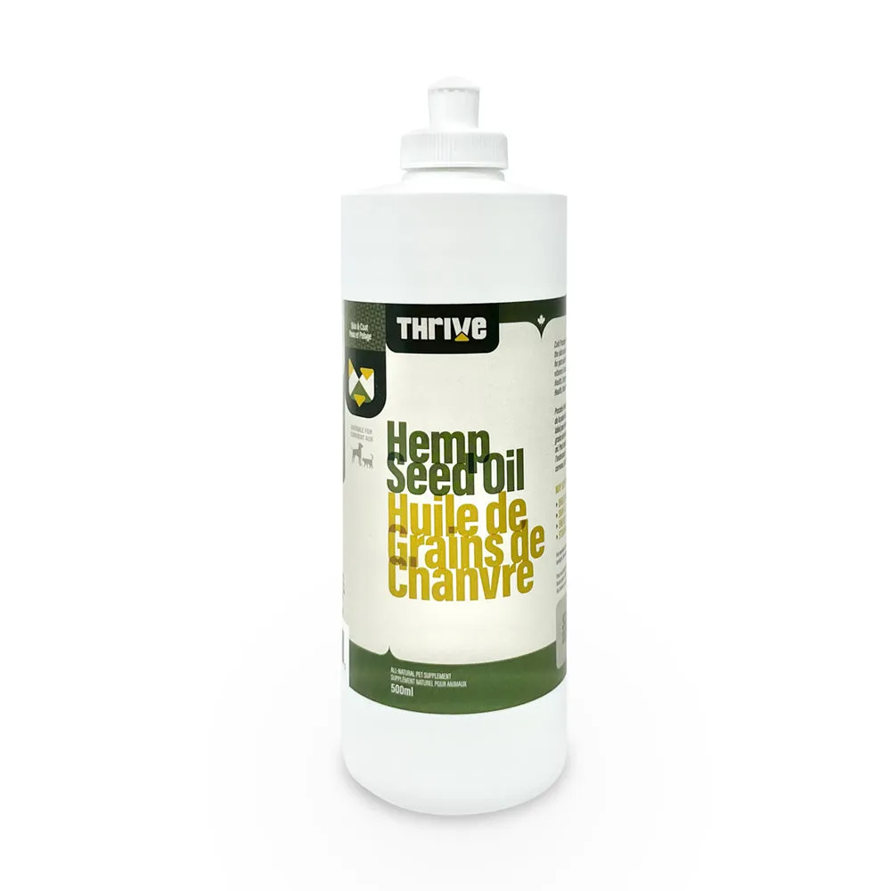 Thrive Organic Hemp Seed Oil 500ml cat vitamins, cat immune support