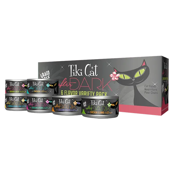 Tiki Cat After Dark GF Variety Pack 6 Flavors 12/2.8 oz adult cat food, best cat food for adults