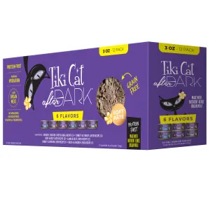 Tiki Cat After Dark Grain Free 6 Flavor Variety Pack (Purple)12/3 oz dry cat food, cat kibble