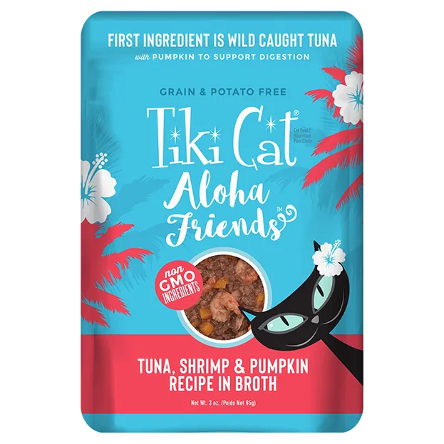 Tiki Cat Aloha Friends Grain Free Tuna with Shrimp and Pumpkin Cat Food Pouch grain free cat food, no grain dry cat food