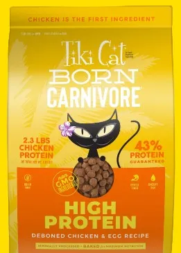Tiki Cat Born Carnivore High Protein: Deboned Chicken & Egg Recipe dry cat food, cat kibble