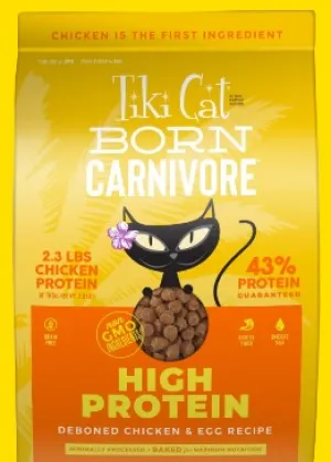 Tiki Cat Born Carnivore High Protein: Deboned Chicken & Egg Recipe dry cat food, cat kibble