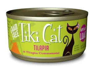 Tiki Cat Kapi'Olani Luau Grain Free Tilapia in Tilapia Consomme Canned Cat Food grain free cat food, no grain dry cat food