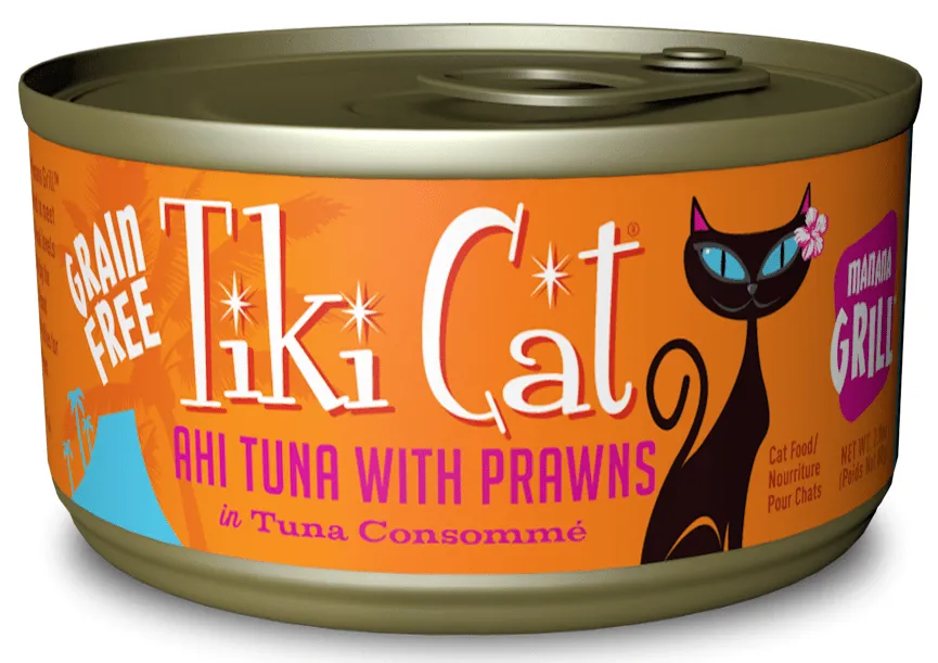 Tiki Cat Manana Grill Grain Free Ahi Tuna With Tiger Prawns In Tuna Consomme Canned Cat Food grain free cat food, no grain dry cat food