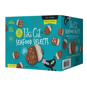 Tiki Cat Seafood Selects Mega Pack 11-Flavor Box 24/2.8-3 oz adult cat food, best cat food for adults