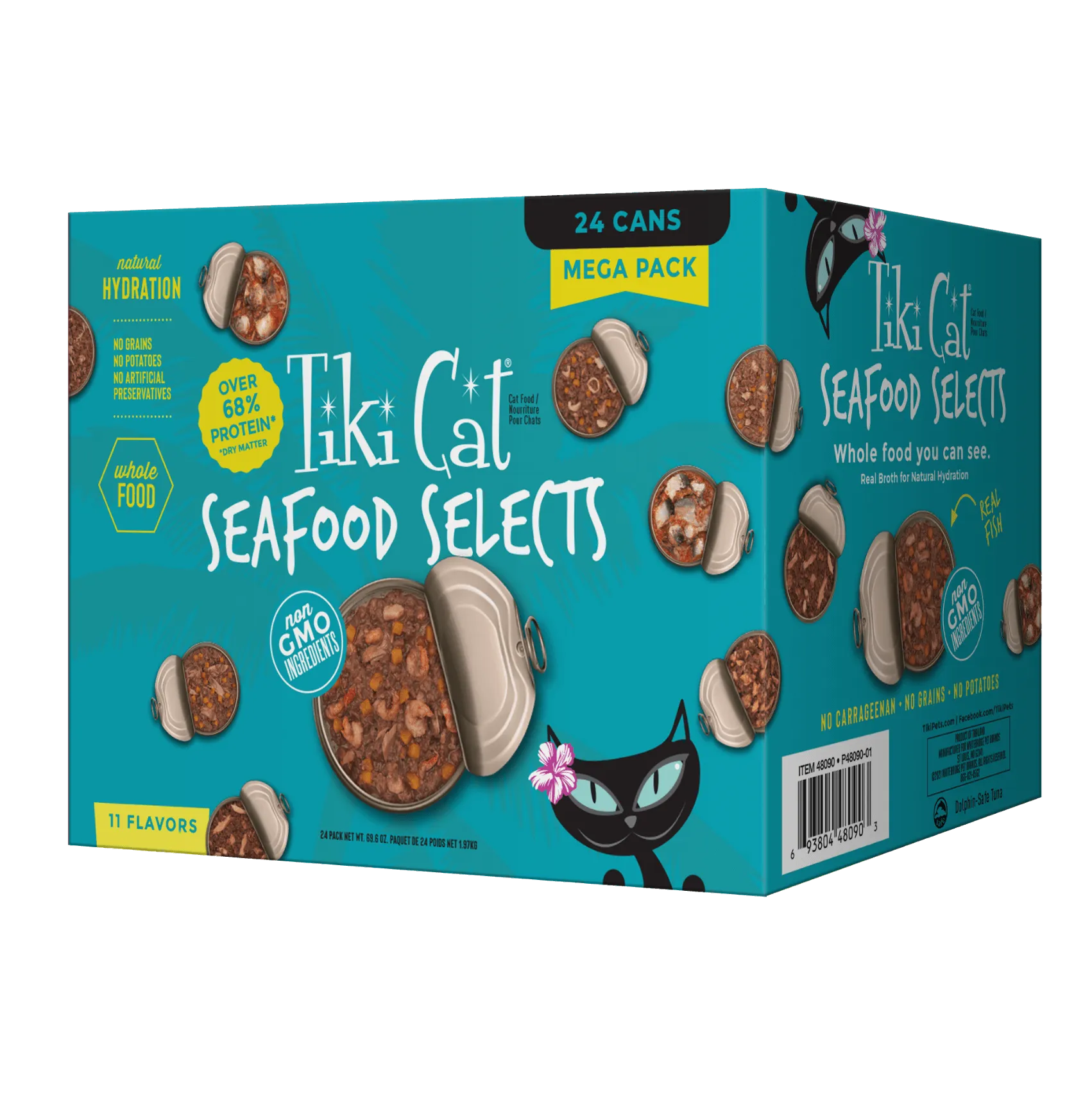 Tiki Cat Seafood Selects Mega Pack 11-Flavor Box 24/2.8-3 oz adult cat food, best cat food for adults