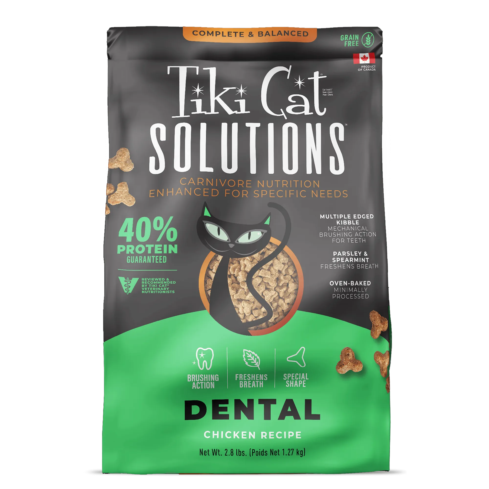 Tiki Cat Solutions Dental Baked Kibble: Chicken Recipe dry cat food, cat kibble