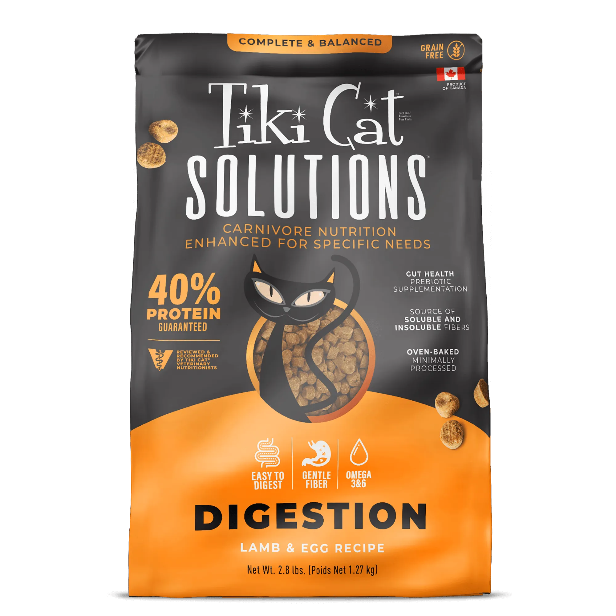 Tiki Cat Solutions Digestion Baked Kibble: Lamb & Egg Recipe dry cat food, cat kibble