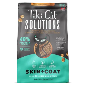Tiki Cat Solutions Skin   Coat Baked Kibble: Salmon & Herring Recipe dry cat food, cat kibble