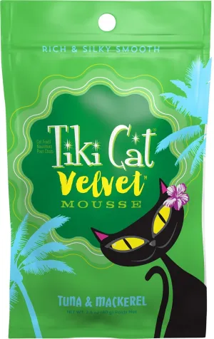 Tiki Cat Velvet Mousse Tuna & Mackerel wet cat food, canned cat food