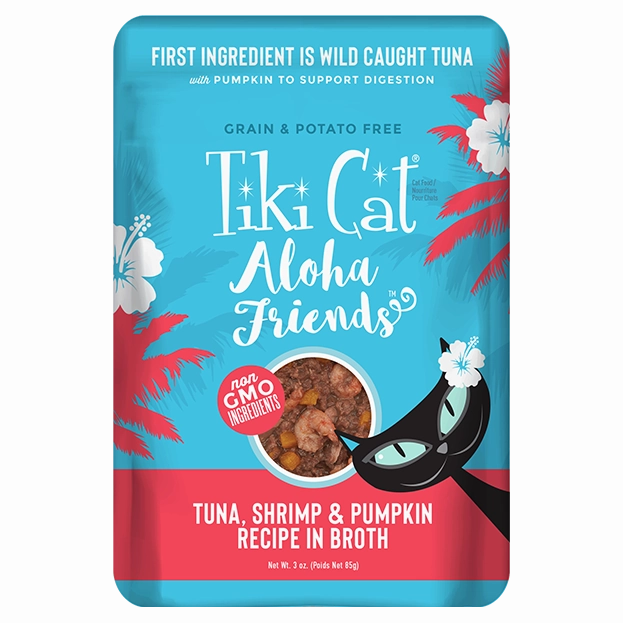 Tiki Cat Aloha Friends Grain Free Tuna with Shrimp and Pumpkin Cat Food Pouch