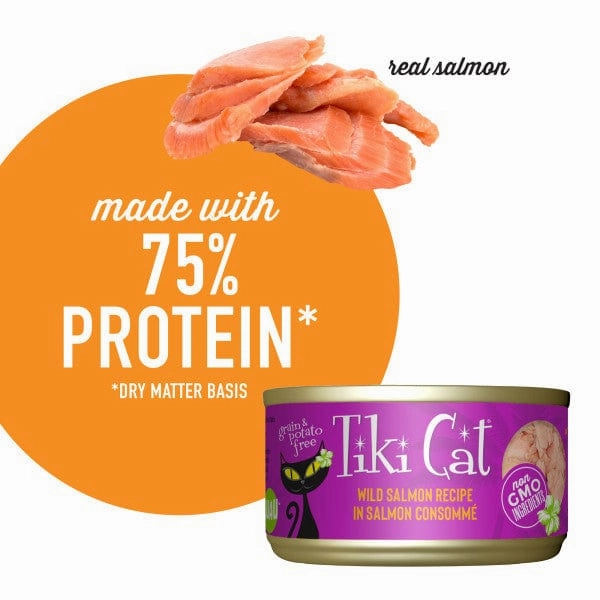 Tiki Cat Luau Wild Salmon Recipe Canned Cat Food