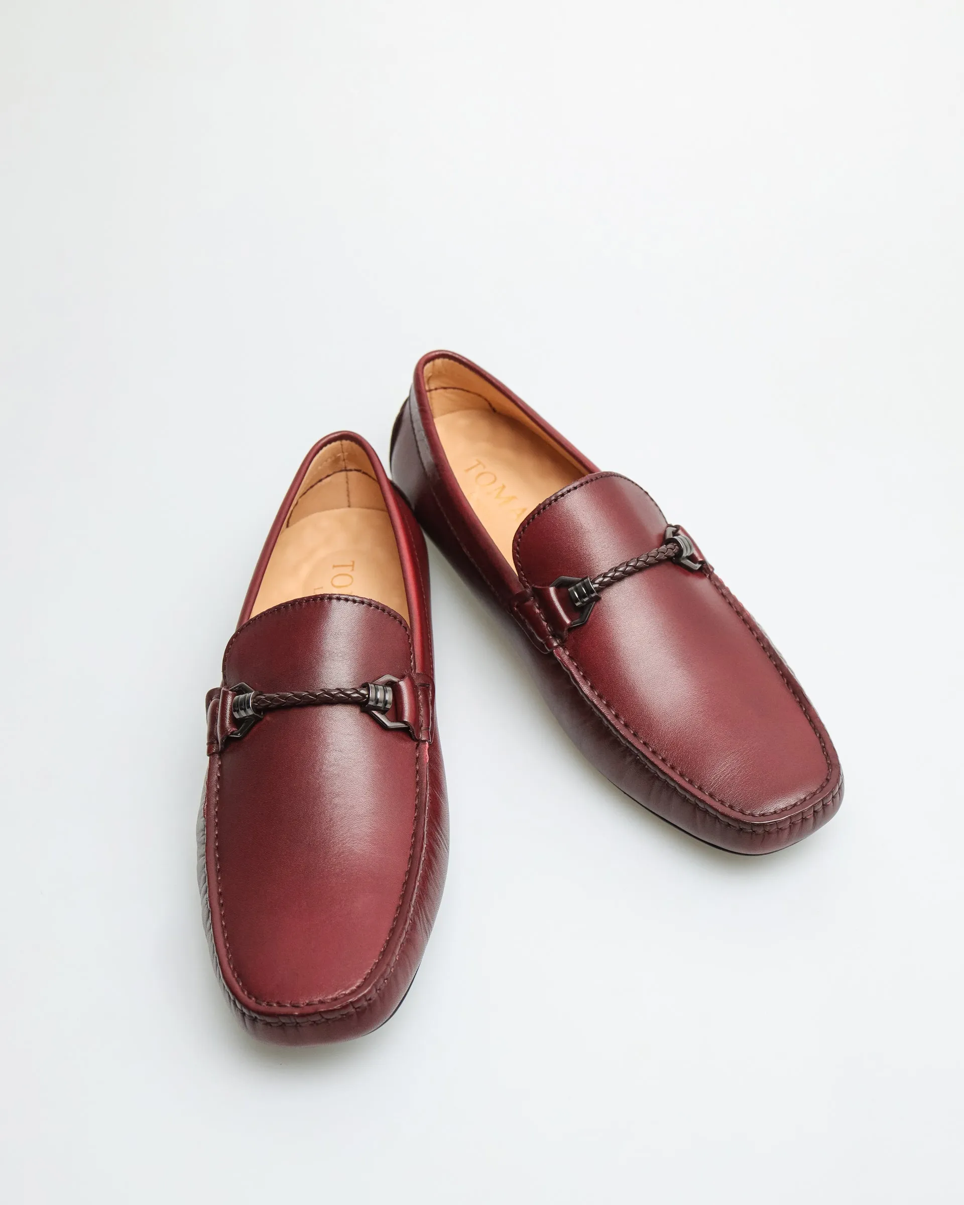 Tomaz C456 Men's Buckle Moccasins (Wine)