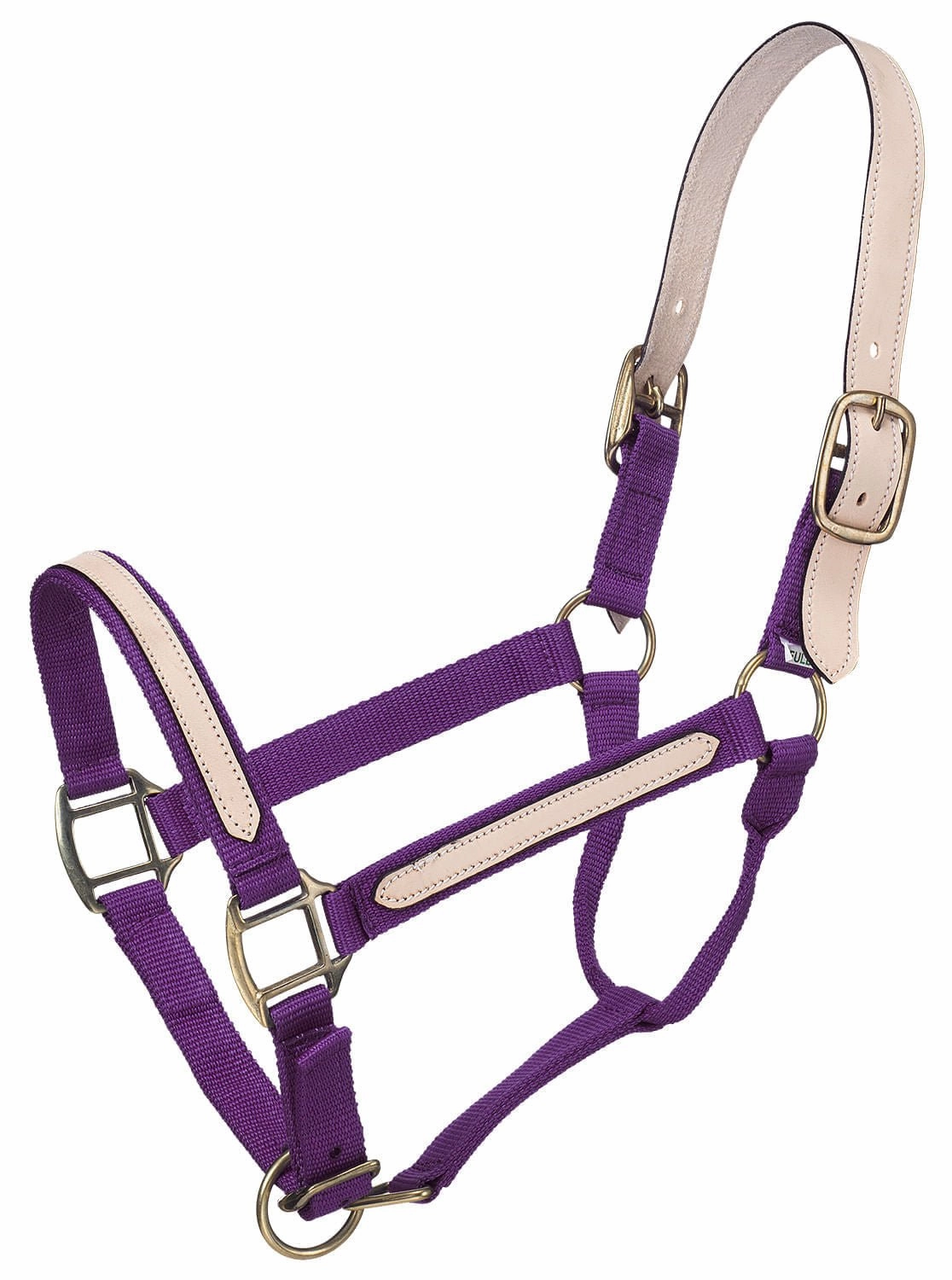 Tough1 Leather Overlay Breakaway Horse Nylon Halter