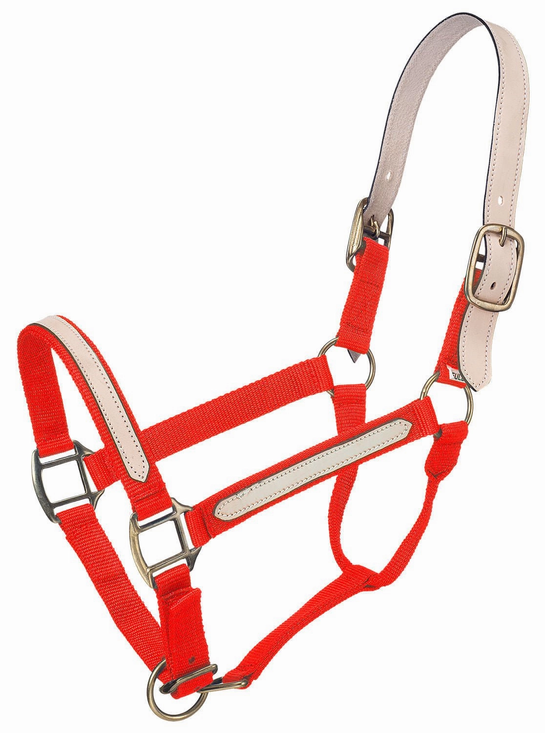 Tough1 Leather Overlay Breakaway Horse Nylon Halter