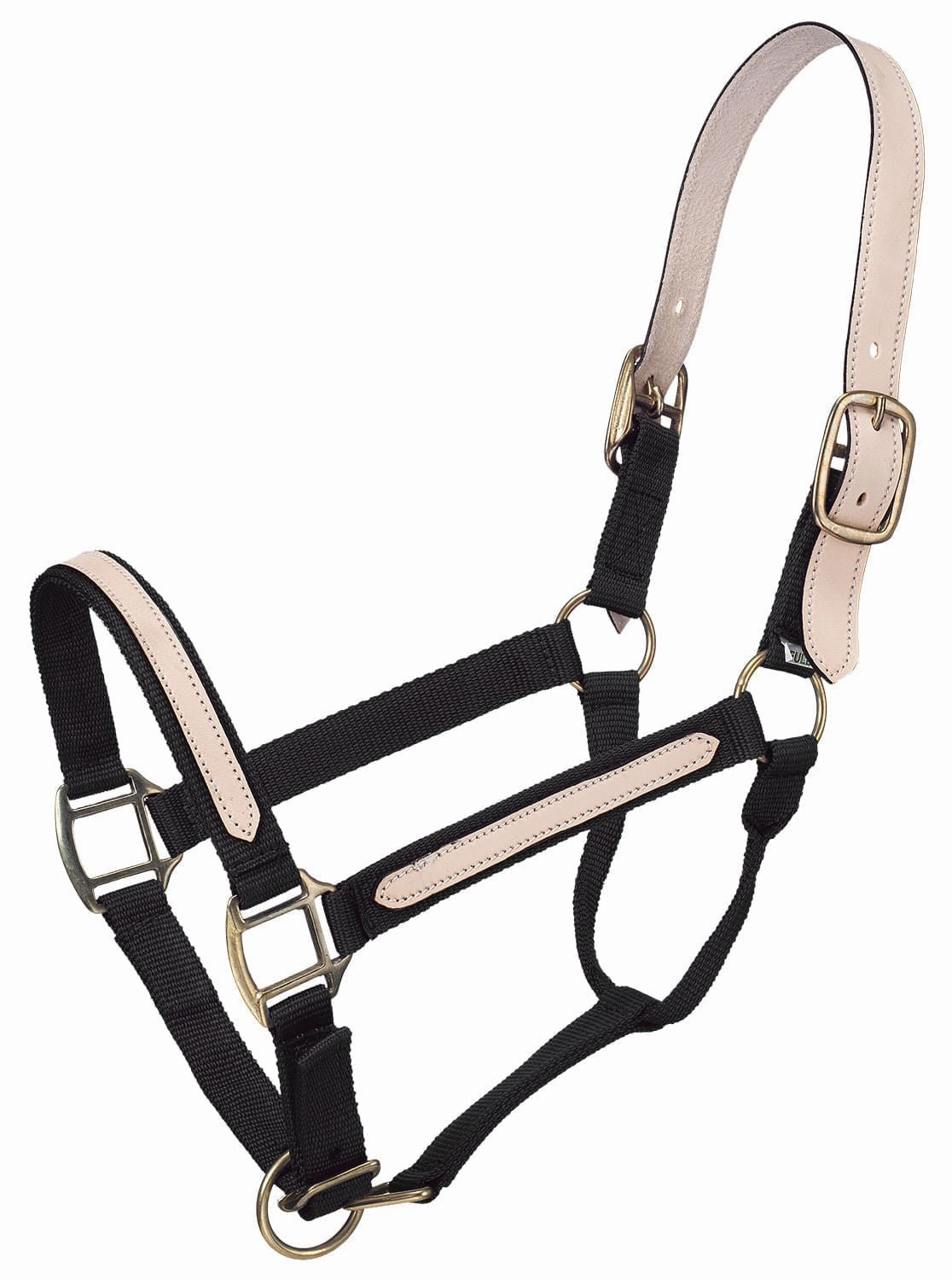 Tough1 Leather Overlay Breakaway Horse Nylon Halter