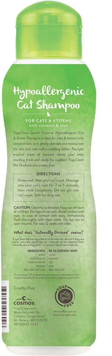 TropiClean Gentle Coconut Hypoallergenic Cat & Kitten Shampoo