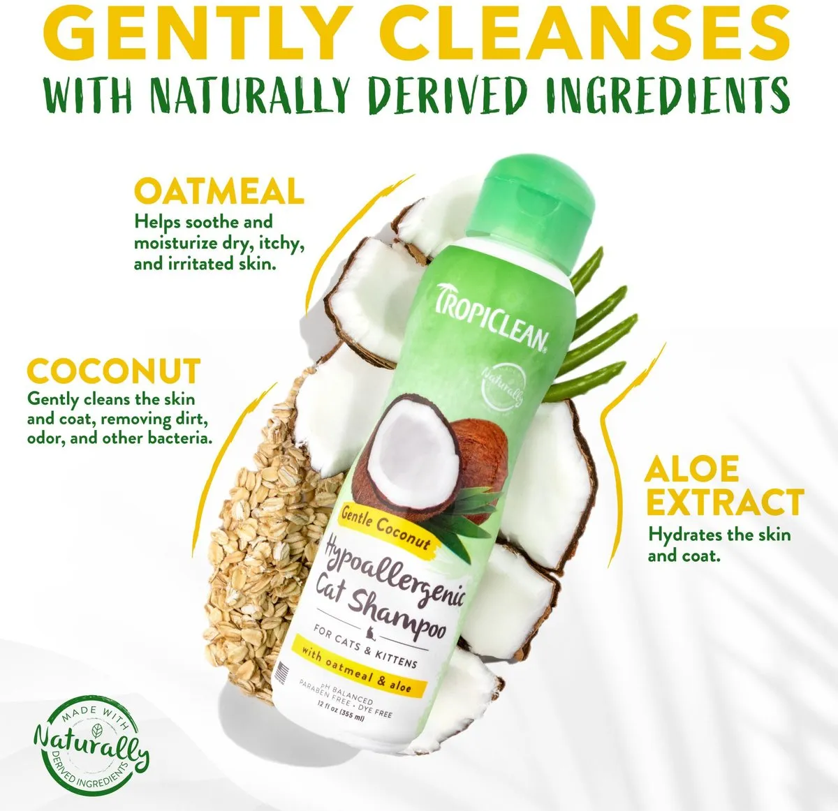 TropiClean Gentle Coconut Hypoallergenic Cat & Kitten Shampoo