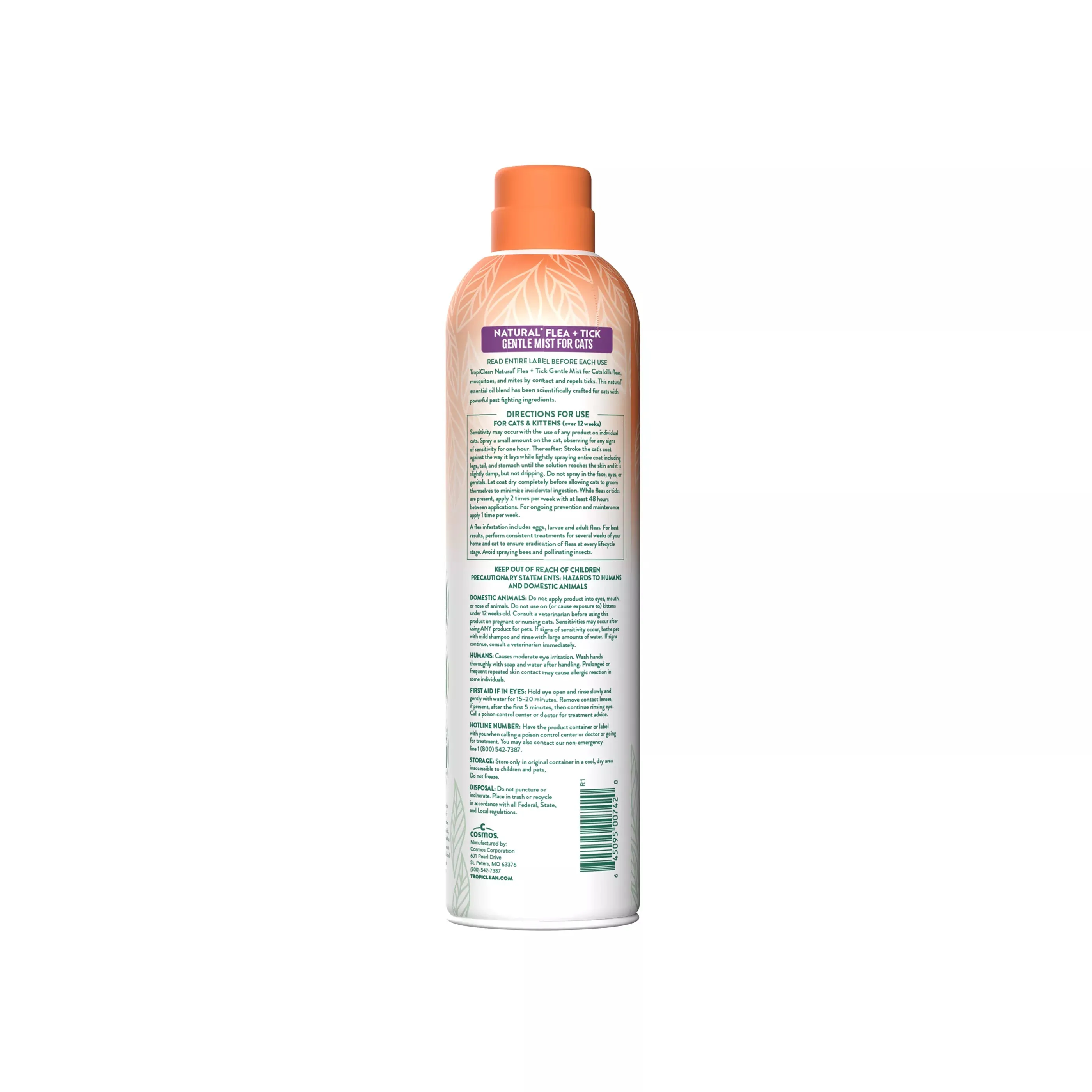 TropiClean Natural Flea & Tick Gentle Spray Mist for Cats