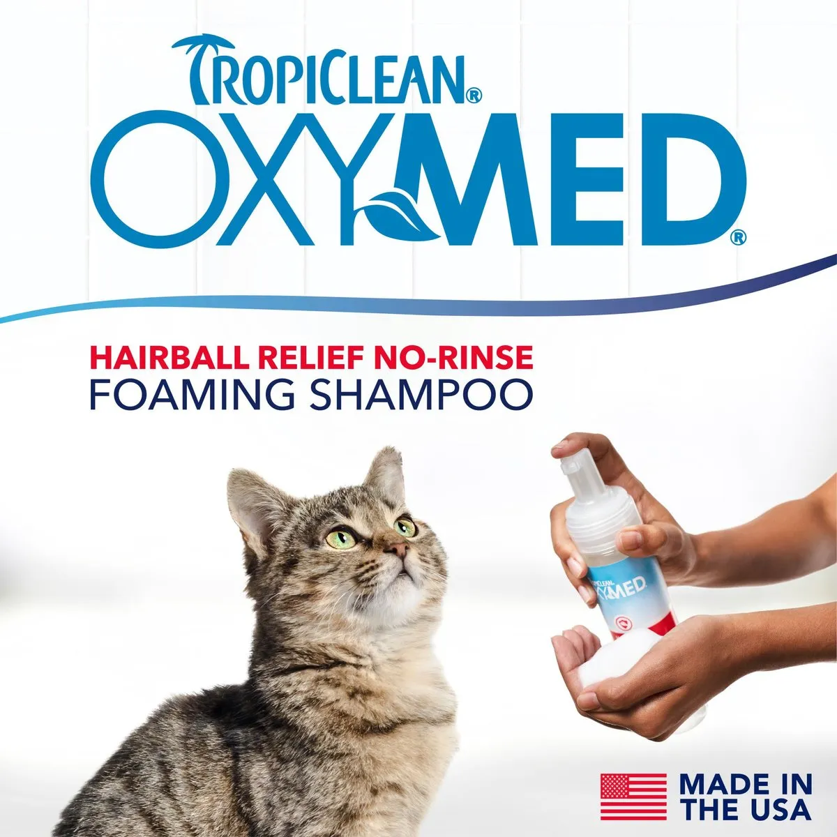 TropiClean OxyMed Hairball Remedy No Rinse Waterless Cat Shampoo