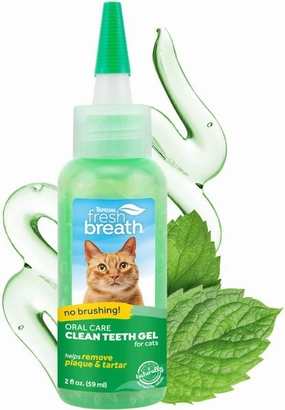 TropiClean Fresh Breath Oral Care Clean Teeth Gel for Cats cat essentials, basic cat supplies