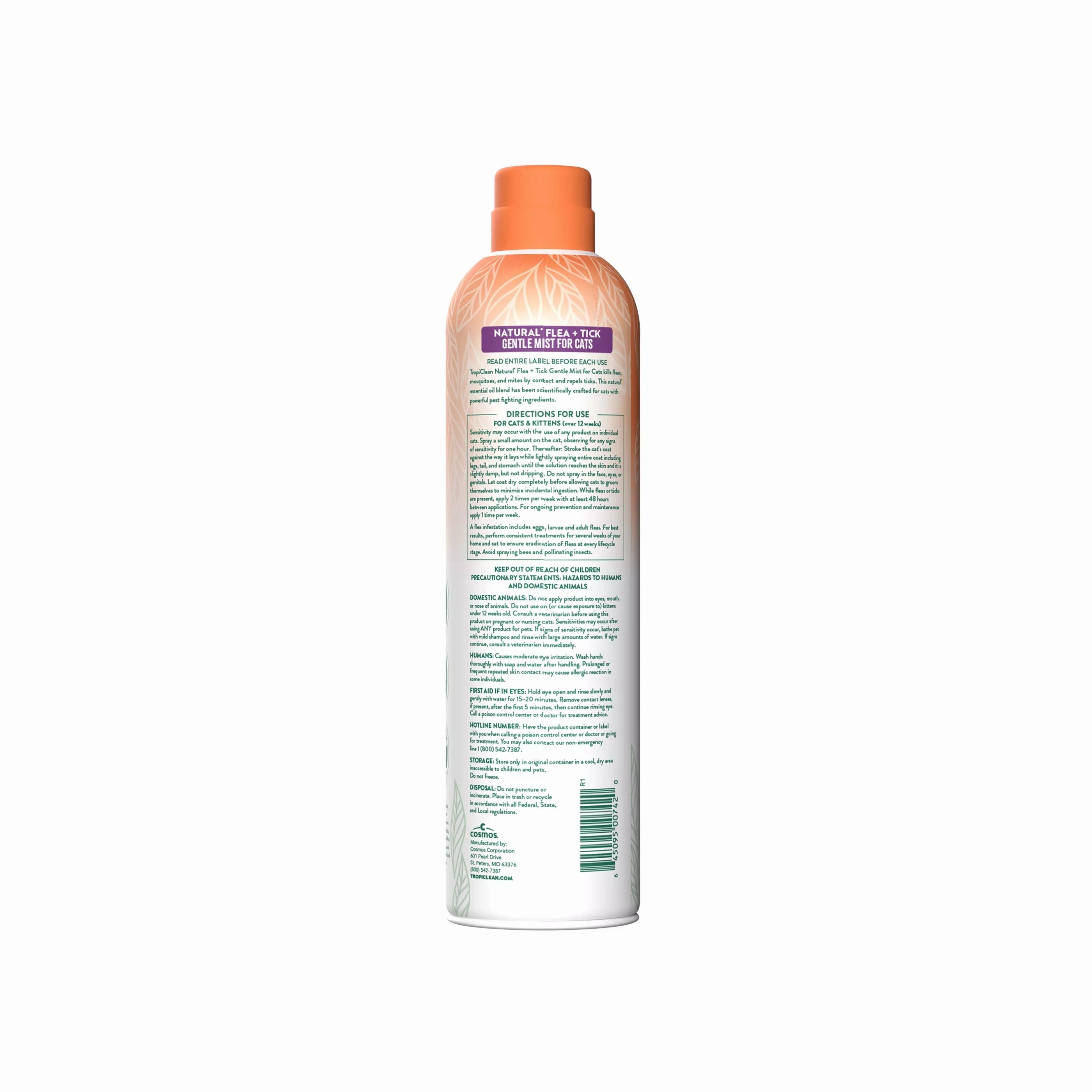 TropiClean Natural Flea & Tick Gentle Spray Mist for Cats