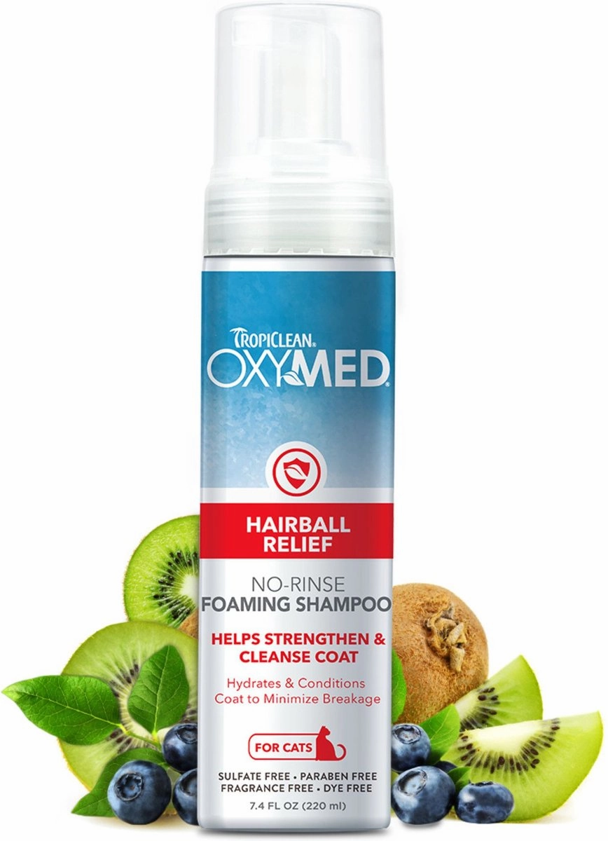 TropiClean OxyMed Hairball Remedy No Rinse Waterless Cat Shampoo cat essentials, basic cat supplies