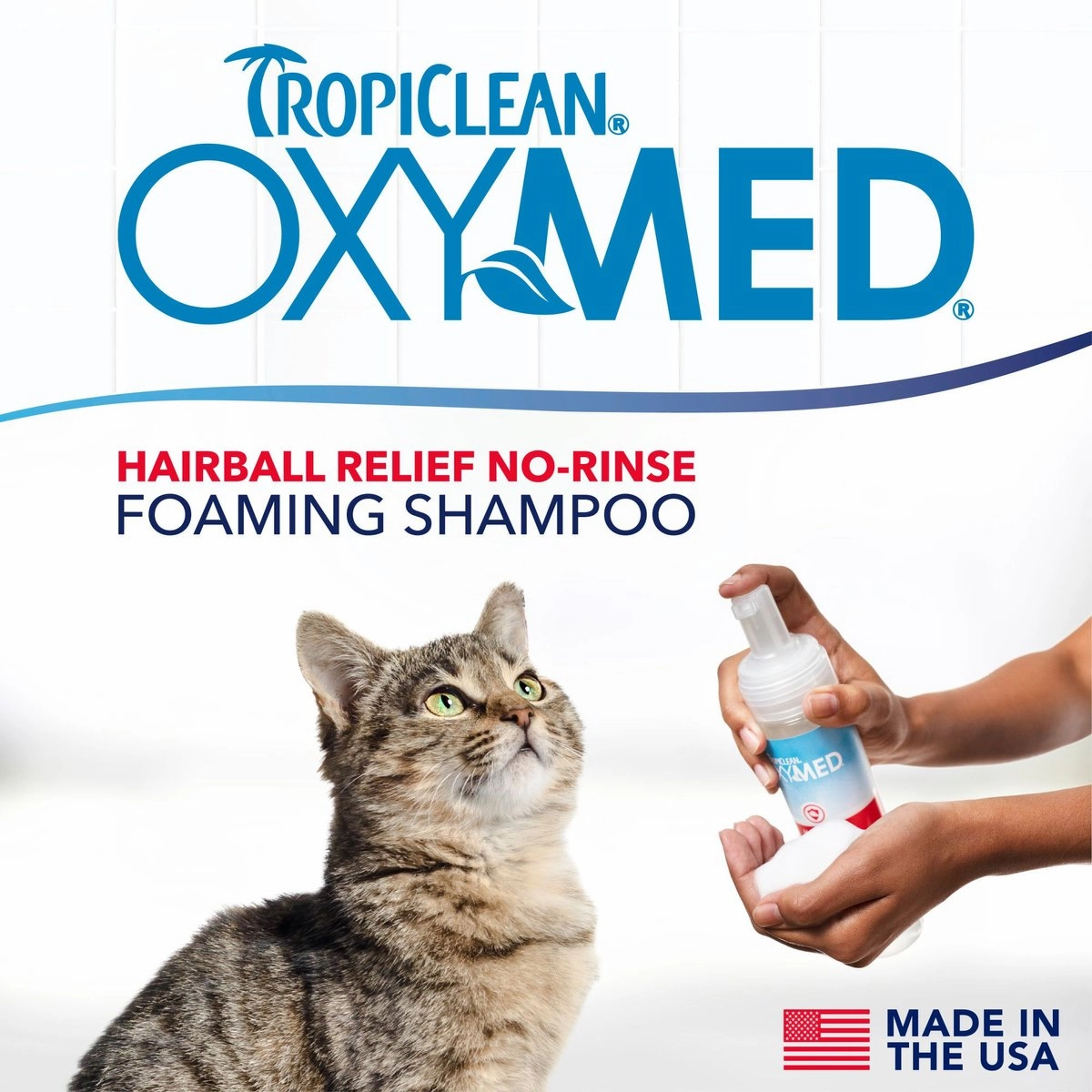 TropiClean OxyMed Hairball Remedy No Rinse Waterless Cat Shampoo