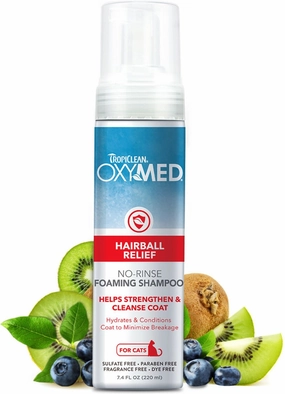 TropiClean OxyMed Hairball Remedy No Rinse Waterless Cat Shampoo cat essentials, basic cat supplies