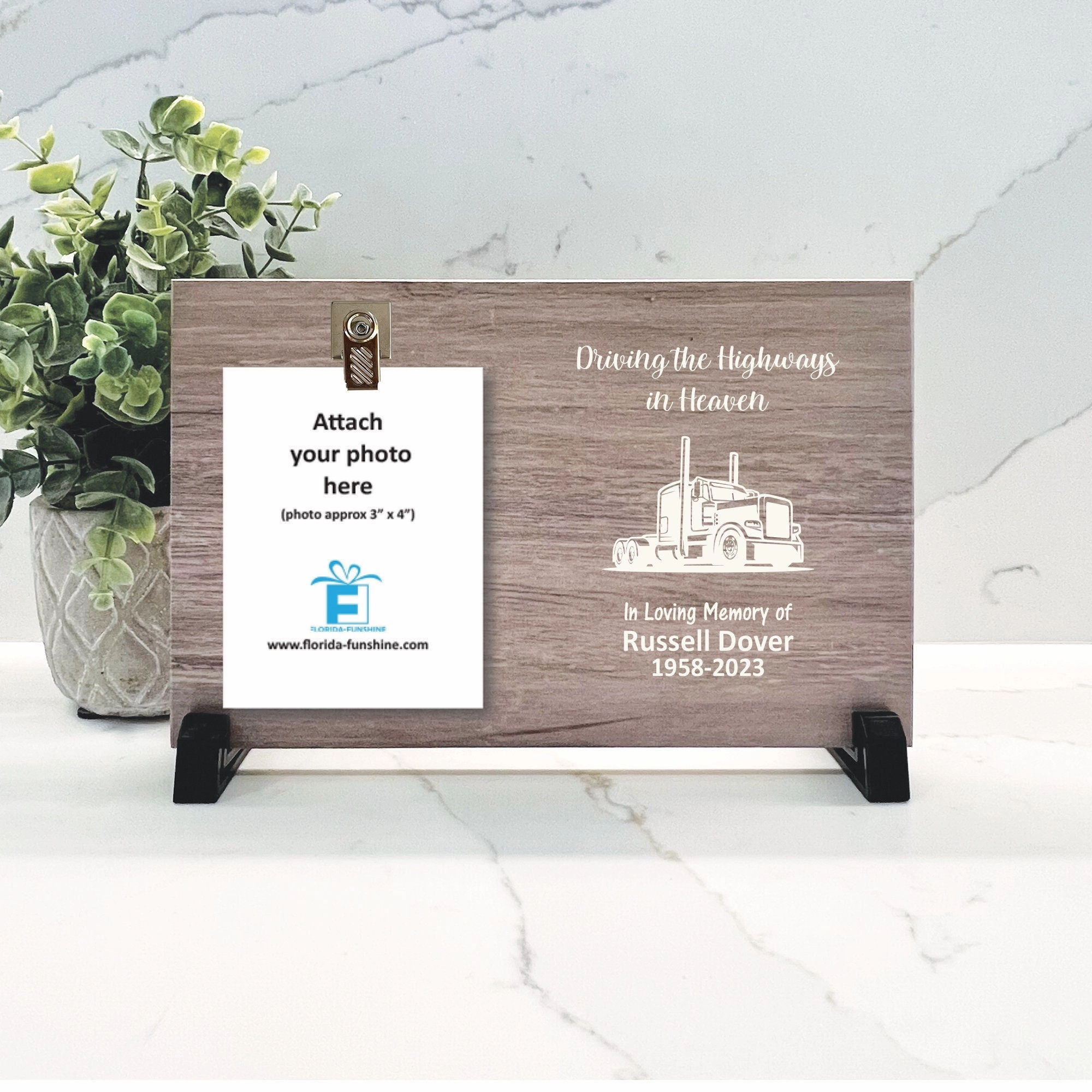 Truck Driver Memorial Gift - Personalized memorial frame
