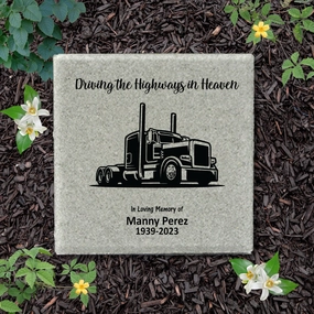 Truck Driver Memorial Stone - Driving the Highways in Heaven show poultry,grooming poultry
